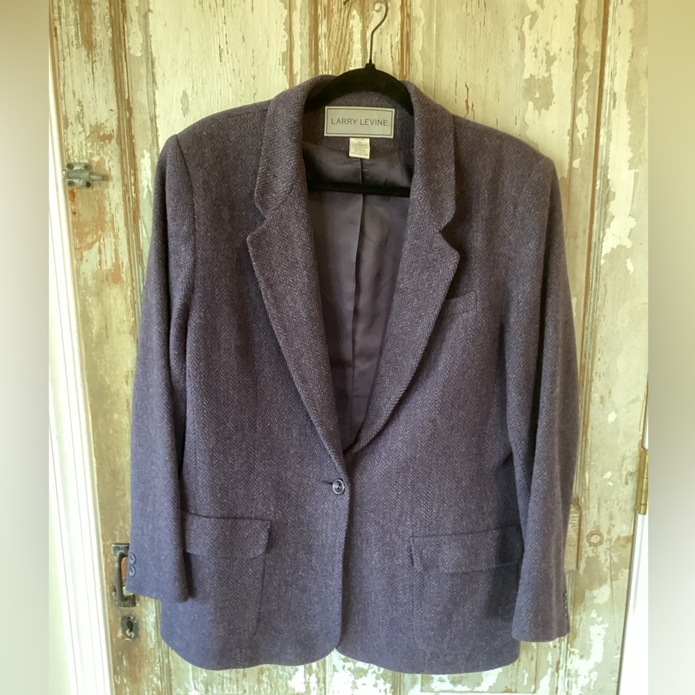 Larry Levine Women's Wool Purple Blazer - size 16P